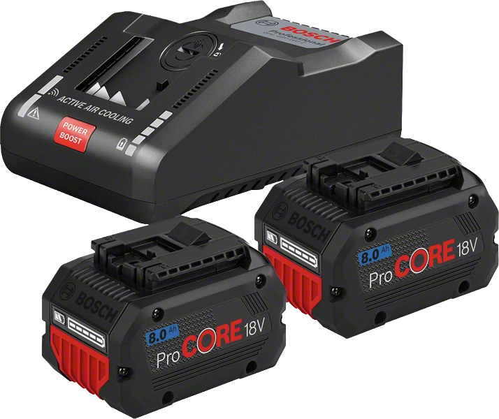 BOSCH - Set 2 batterie ProCORE18V 8.0Ah +  caricabatteria GAL 18V-160 C