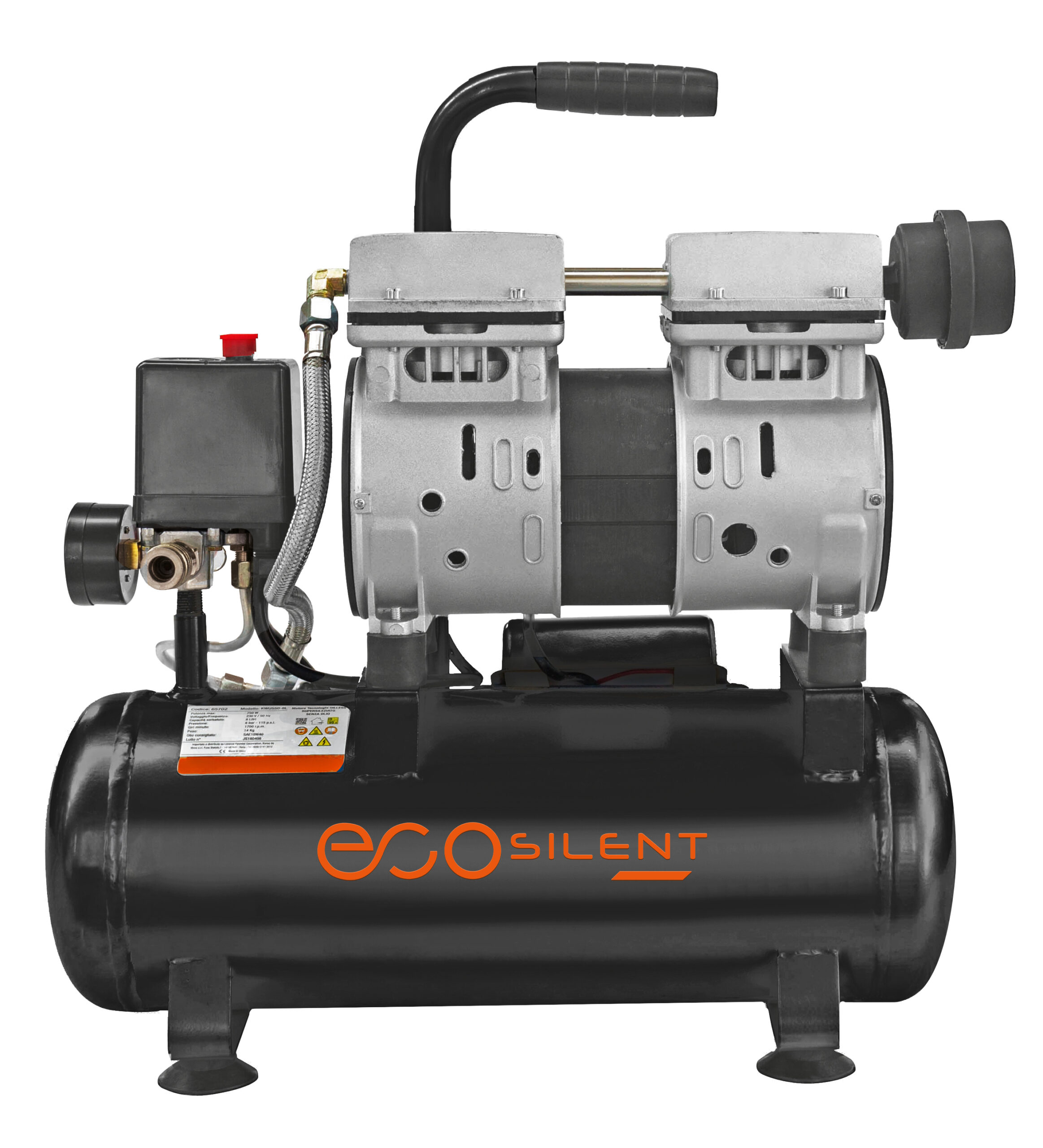 VINCO - 60702 COMPRESSORE SILENZIATO 8 LITRI