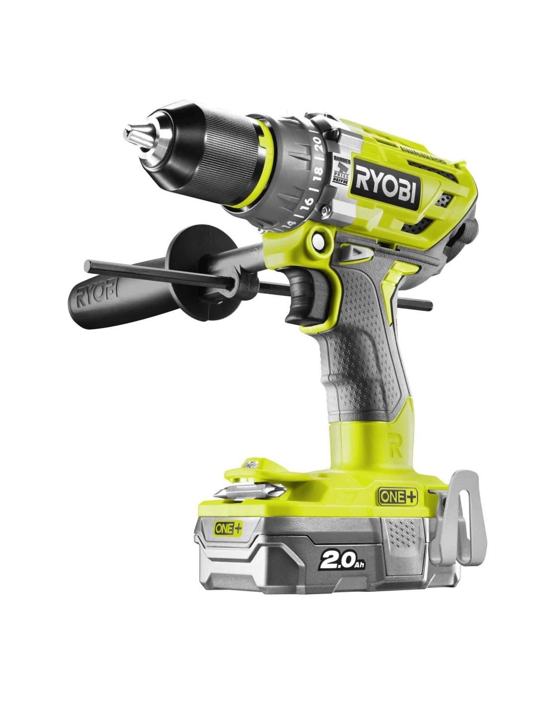 RYOBI- Trapano a Percussione Brushless 18V Alta Coppia (2x 2.0Ah) R18PD7-220B