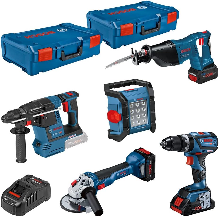BOSCH - KIT 5 UTENSILI 18 V : GSB + GWS + GBH +GSA + GLI + 3 BATT PROCORE